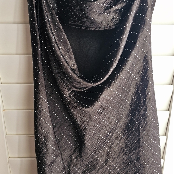 Zara Mini Waterfall Open Back Cocktail Party Dress Black Crystal size M - Picture 12 of 16